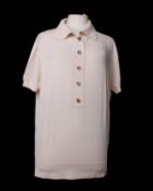 One lady's Khaite Polo wool sweater in pale pink (M).