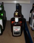 Three Lamb's Imported Navy rum (700ml), a Lamb's Navy rum (375ml) and a Spitz Inlander rum (Over 18s