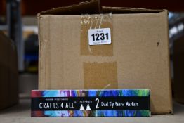 Eighty boxes of two as new Crafts 4 All dual tip fabric markers in black.
