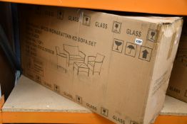 One boxed as new four piece iron and rattan sofa set (GD901).