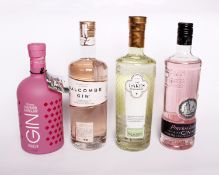 The Lakes Rhubarb & Rosehip gin (700ml), Salcombe dry rose gin (700ml), The Lakes Elderflower gin
