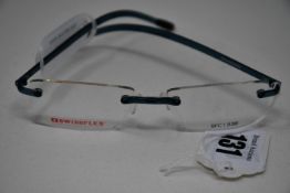 A pair of as new SwissFlex glasses frames with clear glass (RRP £200).