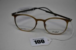 A pair of as new P+US Deluxe glasses frames with clear glass (RRP £420).