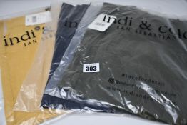 Three pairs of women's as new Indi & Cold Pantalon trousers (All 38).