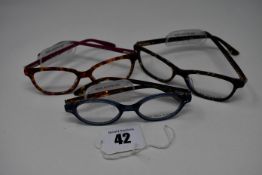 Three pairs of as new Little Paul & Joe glasses frames with clear glass (RRP £150 each).