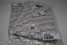 Two Ralph Lauren Polo X Asos exclusive collab shirts in white with all over logo (Both M).