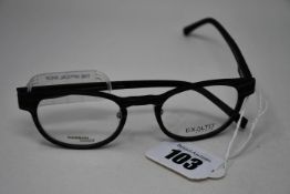 A pair of as new Exalto glasses frames with clear glass (RRP £270).