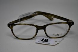A pair of as new Hackett glasses frames with clear glass (RRP £220).