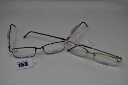Two pairs of as new Airlight glasses frames with clear glass (RRP £180 each).