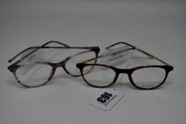 Two pairs of as new Moleskine glasses frames with clear glass (RRP £160 each).