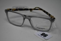 A pair of as new Hackett glasses frames with clear glass (RRP £220).