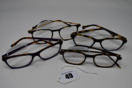 Four pairs of as new William Morris glasses frames with clear glass (RRP £170).
