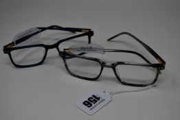 Two pairs of as new William Morris glasses frames with clear glass (RRP £170).