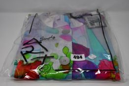 Five Simply Art Dolcezza Chris Cozens poppy ruffle neck dresses (UK S, M, L, XL, XXL).