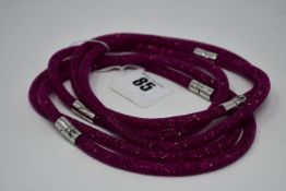 Five as new Swarovski cerise Stardust (M) wrap round bracelets (Unboxed, no tags).