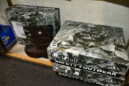 Three pairs of as new Rock Fall Texas waterproof rigger boots (UK 4, 5, 6).