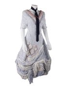 A Thom Browne Beside Milano dress from the Spring 2020 catwalk collection, handmade blue and white