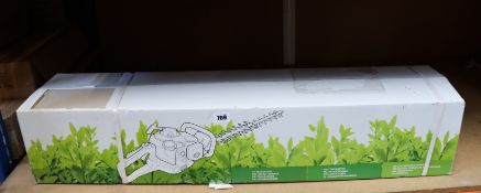 One boxed as new Mountfield petrol hedge trimmer (MHJ2424).