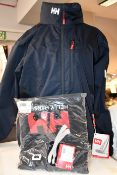 An as new Helly Hansen Crew hooded jacket (M) and a HH logo hoodie (S).