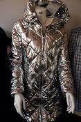 An as new James Lakeland metallic long puffa coat in silver (L/14 - RRP £345).