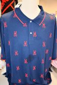 An as new Phsycho Bunny polo shirt (3XL - RRP £125) (Large grease mark on front of garment).