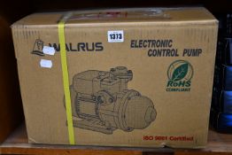 One boxed as new Walrus TQ 200 2 BAR Pressure Boosting Pump (50HZ, 200-240V).