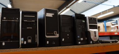 Six tower PC's to include; one Packard Bell PC (Service tag: GG3X35J/ SN: 049703120226), one Esystem