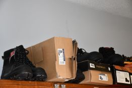 Four pairs of as new safety footwear; Portwest Welted safety boot (UK 10), Portwest safety boot (