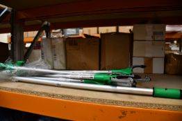 Five Unger NT080 Nifty Nabbers and one Unger EZ250 Optiloc (Eight feet, high access system).