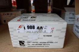 Ten pairs of boxed as new Vulcan Sprint aluminium horse shoes.