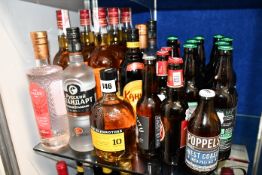 Twenty eight bottles of assorted alcohol to include IPA, scotch whisky, gins and vodkas (Over 18s
