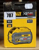 One as new Dewalt XR flex volt lithium ion battery (18v/54v).