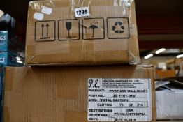 Two boxed as new pivot arm wall mounts for medical monitors (20-1101-01V).