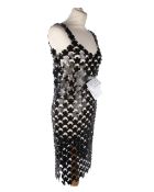An as new Paco Rabanne PVC flower-paillette chainmail dress (Size T-34 - RRP £356).