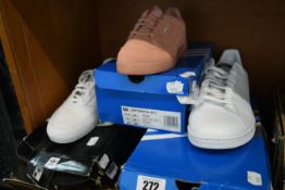 Three pairs of as new Adidas trainers; ADI 3MC (UK 4), Stan Smith (UK 9) and children's