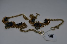 Two as new Anton Hrunis crystal and pearl flower chain necklaces (No Tags).