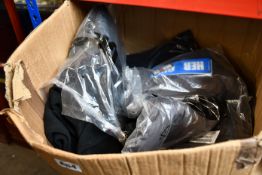A box of workwear to include Herlock Thor work trousers, fleeces and t-shirts.