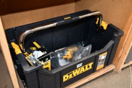 One DeWalt DCD796 Type 10 cordless drill (No battery), one DeWalt DS280 Toughsystem Tote and one