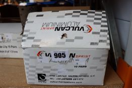 Ten pairs of boxed as new Vulcan Sprint aluminium horse shoes.