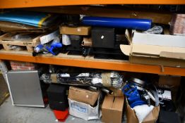 A quantity of mainly and industrial items to include one Silverline Drain rod set, one Newlec LED