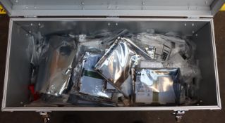 A quantity of assorted as new Samsung batteries in a pre-owned flight case.