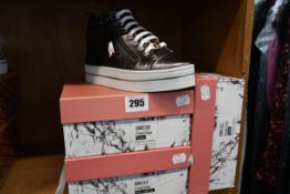 Three pairs of as new Moda In Pelle Fancian trainers (EU 38, 39, 41).