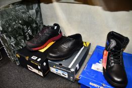 Four pairs of as new safety footwear; Rock Fall Texas waterproof rigger boots (UK 12), Cat
