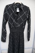 An as new Maje Razak asymmetric checked woven dress (T1 -RRP £284), slight damage to collar.