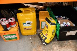 A quantity of building maintenance items to include one 403 Premium concrete hardener &