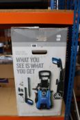 A boxed as new Nilfisk pressure washer with in-hand pressure control (140BAR).