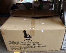 One boxed as new Maldini high back mesh task chair.
