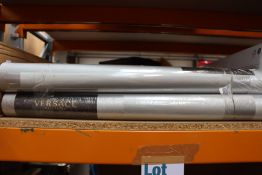 Two rolls of Versace Greek Key Silver wallpaper 93523-5 (0.70m x 10.5m).