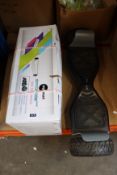 A childs boxed as new Gyropode hoverboard together with a pre-owned Zeeclo hoverboard.