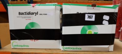 A quantity of Bactidiaryl oral powder for cattle (Approximately 90 x 100g sachets, exp: 16/01/22).